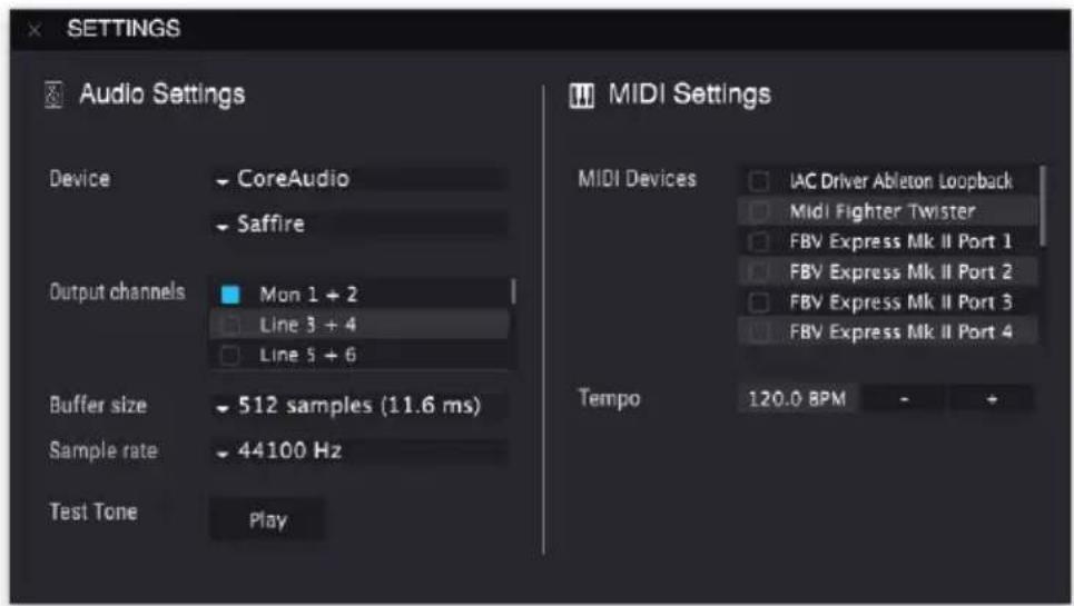 Arturia OP-Xa V - Audio MIDI Settings - 2