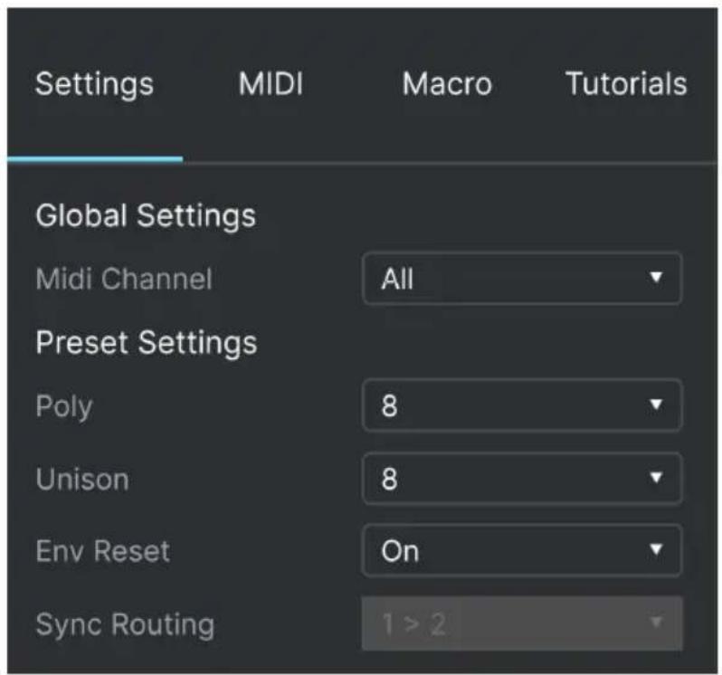 Arturia OP-Xa V - Settings - 1