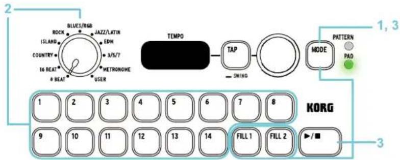 KORG KR-11 - Création d'un nouveau motif - 1