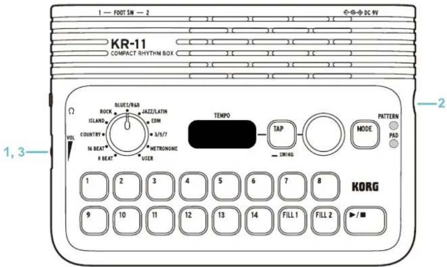 KORG KR-11 - Mise sous/hors tension - 1