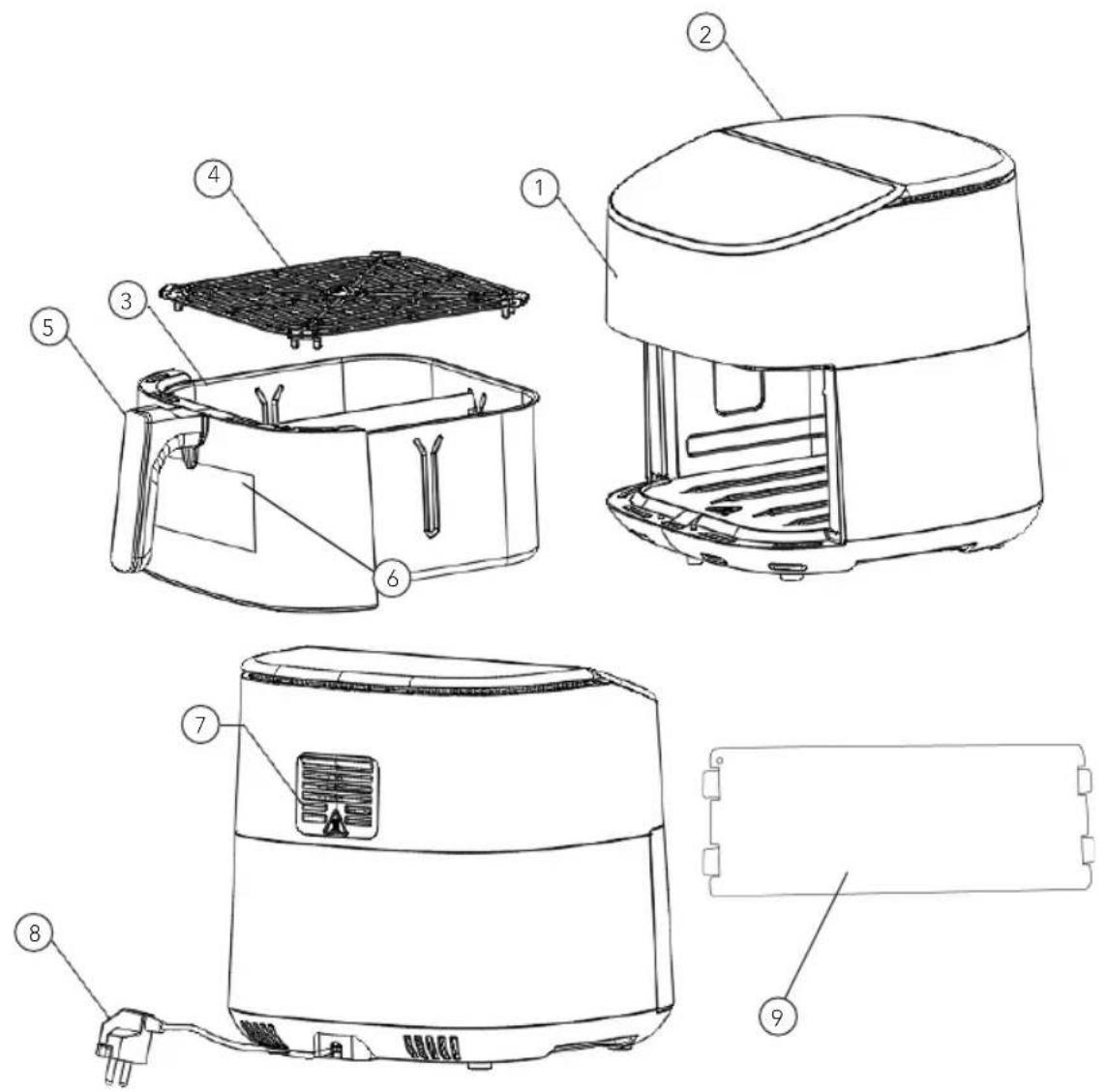WILFA DualFry 8L Split AFD-80SPLIT - PRECAUCIONES DE SEGURIDAD PARA LA FREIDORA SIN ACEITE AIRFRYER - 1