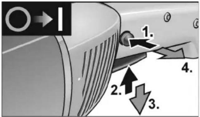 Flex LD 18-7 150 R - Elektrowerkzeug ein- und ausschalten - 2