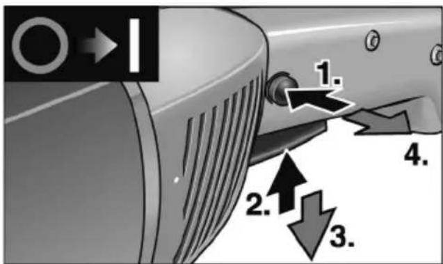 Flex LD 18-7 150 R - Elektrowerkzeug ein- und ausschalten - 2