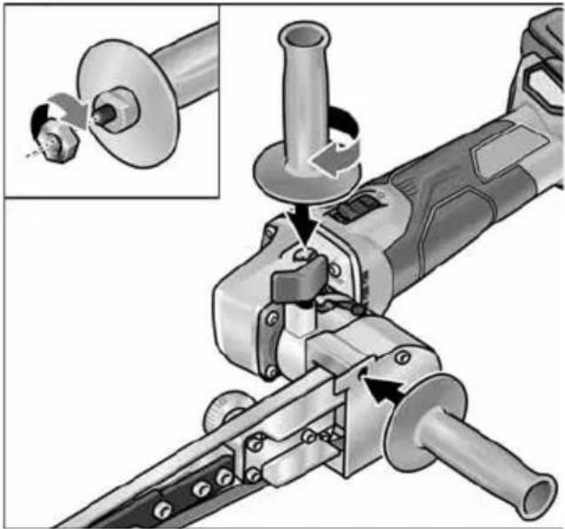Flex LKE 152 18-EC - Mounting the handle - 1