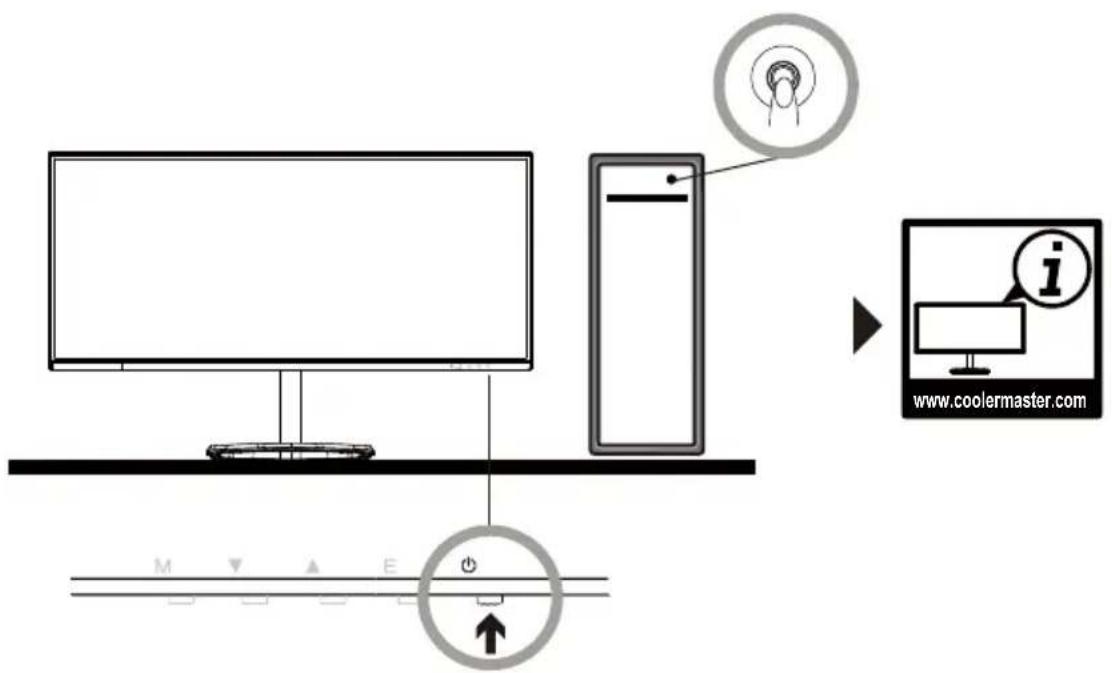 CM Storm GM34-CW - Connect the monitor to the base - 10