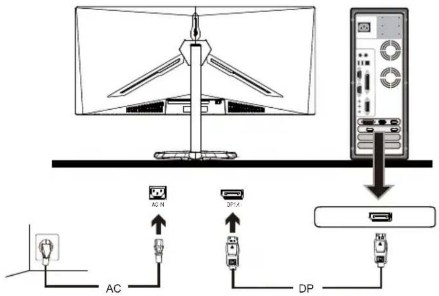 CM Storm GM34-CW - Connect the monitor to the base - 9