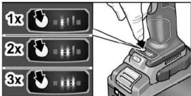Flex IW 3/4" 18.0-EC - Slå arbeidsplassbelysning på/av - 1