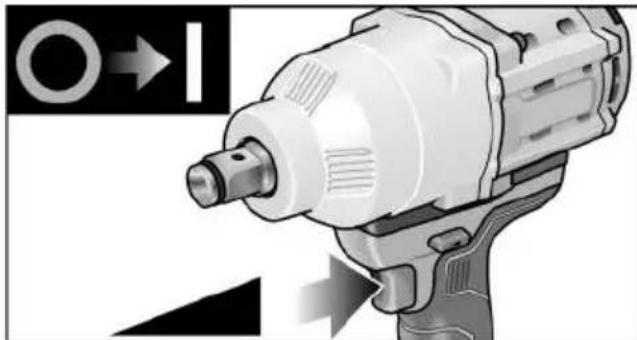 Flex IW 3/4" 18.0-EC - Включване на електроинструмента - 1