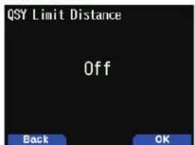 QSY Limit Distance Off Back OK