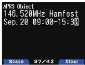 APRS Object 146.520MHz Hamfest Sep. 20 09:00-15:30 Space 37/42 Clear