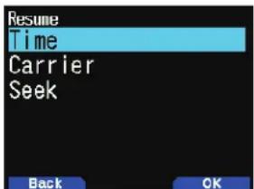Resume Time Carrier Seek Back OK