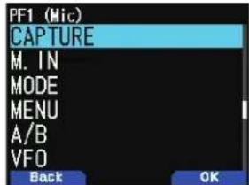 PF1 (Mic) CAPTURE M. IN MODE MENU A/B VFD Back OK