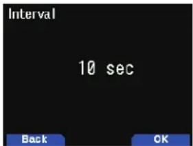 Interval 10 sec Back OK