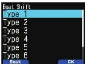 Beat Shift Type 1 Type 2 Type 3 Type 4 Type 5 Type 6 Back OK