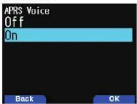 APRS Voice Off On Back OK