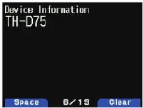 Device Information TH-D75 Space 6/19 Clear