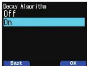 Decay Algorithm Off On Back OK