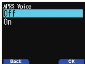 APRS Voice Off On Back OK
