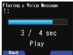 Playing a Voice Message 1: 3 / 4 sec Play Back