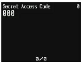 Secret Access Code 000 9/8