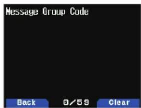 Message Group Code Back 0/59 Clear