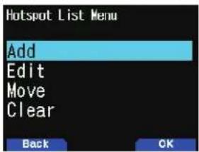 Hotspot List Menu Add Edit Move Clear Back OK