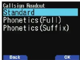 Callsign Readout Standard Phonetics (Full) Phonetics (Suffix) Back OK