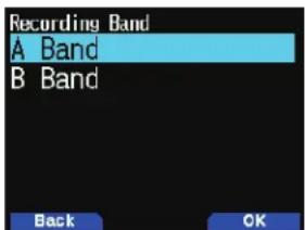 Recording Band A Band B Band Back OK
