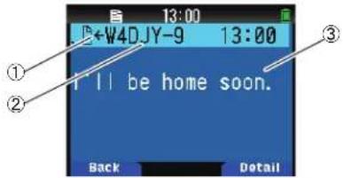 KENWOOD TH-D75A - Réception d'un message - 1
