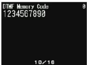 DTMF Memory Code 1234567890 10/16