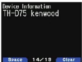 Device Information TH-D75 kenwood Space 14/19 Clear