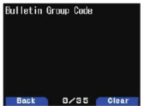 Bulletin Group Code Back 0/85 Clear