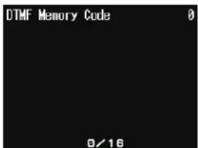 DTMF Memory Code 0 0/16