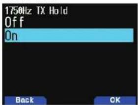 1750Hz TX Hold Off On Back OK