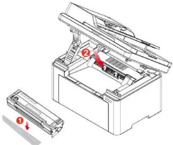 PANTUM BM2300 - Les étapes à suivre pour remplaçer la cartouche de toner laser sont les suivantes : - 3
