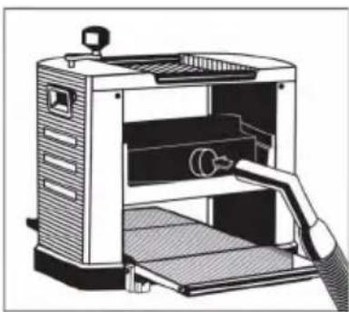 Vevor Thickness Planer M1B-LS-3301 - Evacuation of shavings and wooddust: - 1