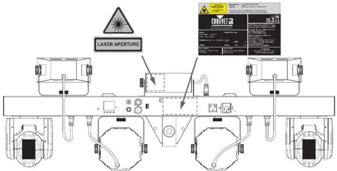 Chauvet GigBAR Move ILS - Riproduzione dell'etichetta di sicurezza del laser - 1