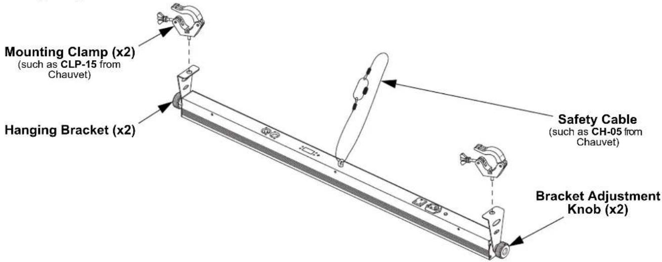 Chauvet SlimSTRIP UV-18 IRC - Mounting Diagram - 1
