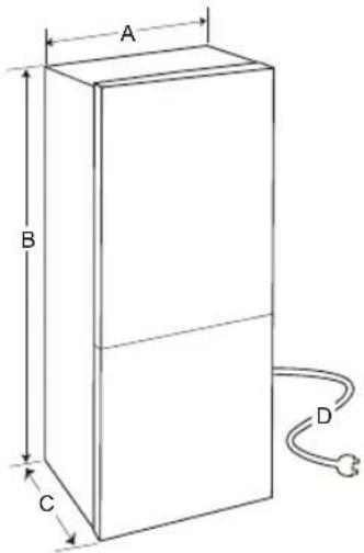 LG GBV7280CMB - Dimensjoner og klaring - 1