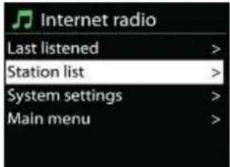Soundmaster ICD5000 - - Elenco stazioni - 1