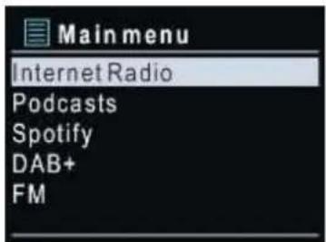 Soundmaster ICD5000 - HOOFDMENU - 1