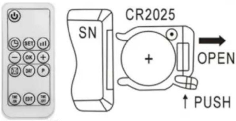 SHX SHX71BHL2000W - Insertion/remplacement des piles de la télécommande - 1