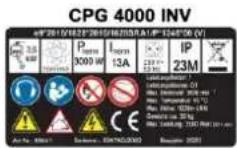 CrossTools CPG 4000 INV - Autocollants d'avertissements et de consignes - 18