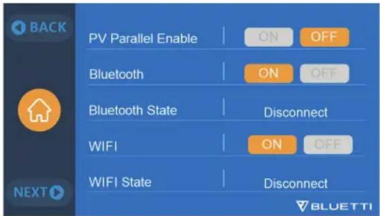 BLUETTI EP500Pro - « PV Parallel Enable » (activer la connexion en parallèle des PV) - 2