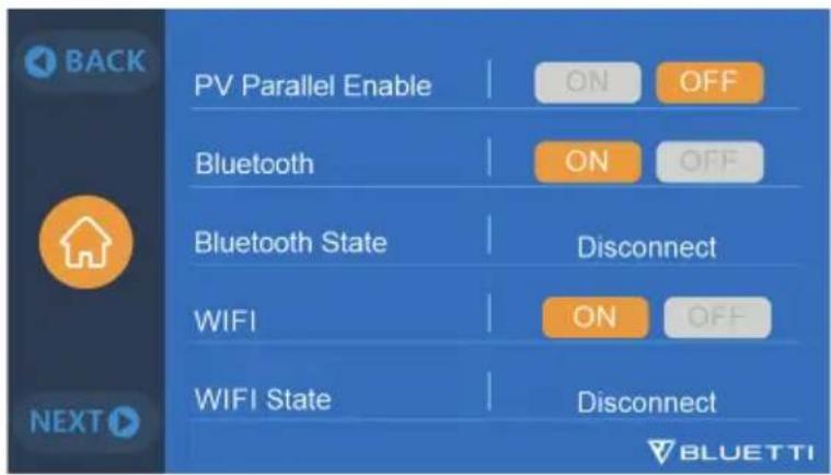 BLUETTI EP500Pro - « PV Parallel Enable » (activer la connexion en parallèle des PV) - 1