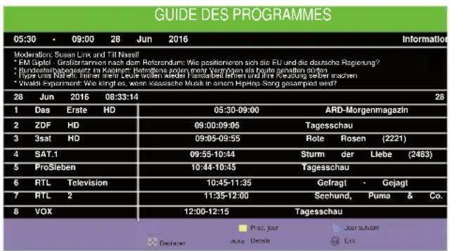 Caratec Vision CAV220B - Guide des programmes (EPG) - 1