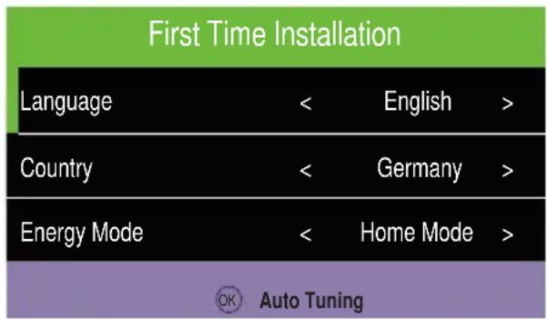 Caratec Vision CAV220B - Initial Installation for Reception via DVB-C/DVB-T. - 1