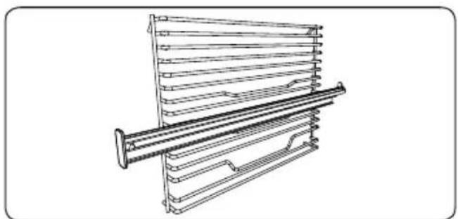 SHARP K-60DX19AM0-EU - La grille métallique avec un rail télescopique à demi-extension - 1