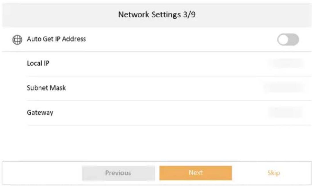 EtiamPro EDS150 - Set network parameters and tap Next. - 1