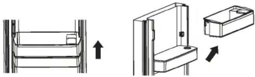 CANDY CCH1T518EW - Avant dutiliser le distributeur deau pour la première fois, retirez et nettoyez le réservoir deau situé à lintérieur du compartiment de réfrigération. - 1